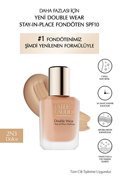 Estee Lauder Double Wear Stay-in-Place Fondöten SPF10 Canlı Mat Bitiş (2N3 DO...