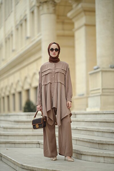 NS Moda Tesettür Zerde Suit Mink-Model 564