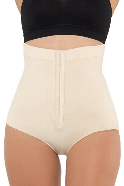 by İGP Skin Color High Waist Gathering Slip Corset with Agraflas