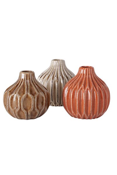 DecoDepot Vază ceramică Lenja, maro, 11x12 cm