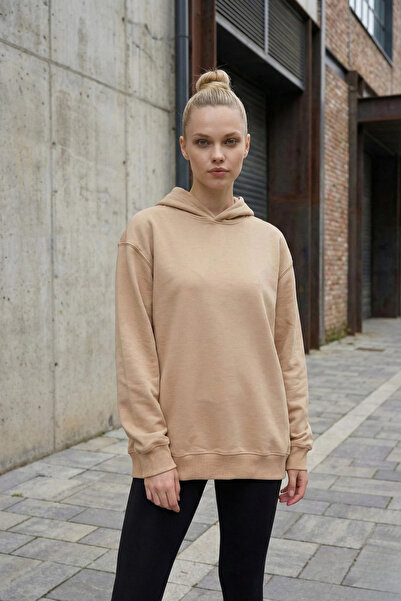 PASTELASTORE Cotton Hooded 2 Thread Spring Oversize Sweatshirt
