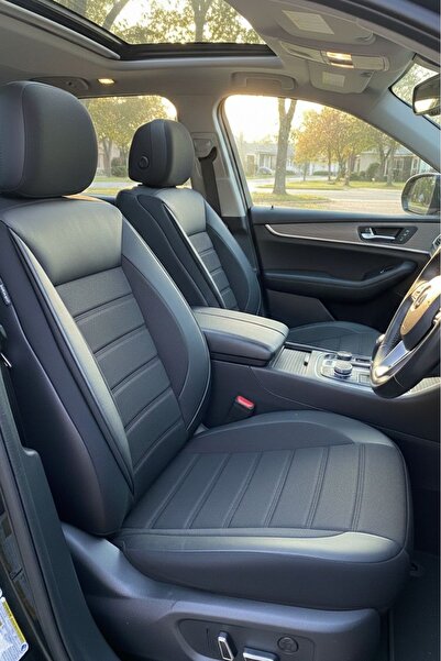 GM-DESIGN Speed Series Black Pique Fabric Universal Car Seat Cover - 5 Seat F...