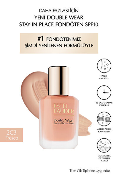 Estee Lauder Double Wear Stay-in-Place Fondöten SPF10 Canlı Mat Bitiş (2C3 FR...