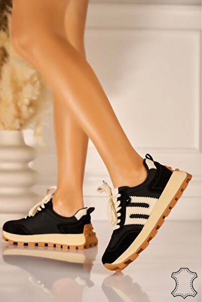 Joana Elayra Black Suede Leather Sneakers Size 36