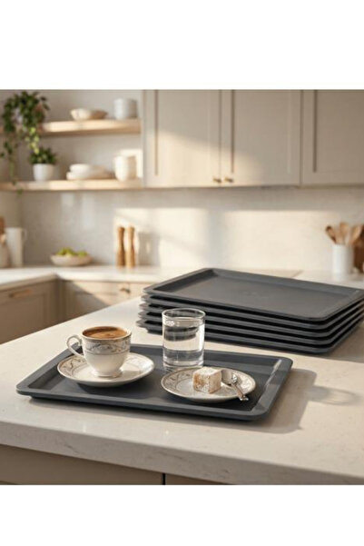 hemlife Plastic Serving Presentation Tray Set of 6 – Multi-Purpose Lightweigh...