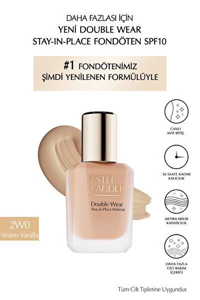 Estee Lauder Double Wear Stay-in-Place Fondöten SPF10 Canlı Mat Bitiş (2W0 WA...