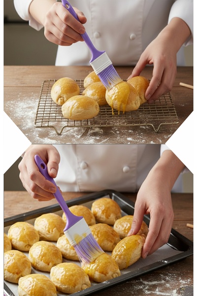 woodretro 3-Piece Silicone Chef and Pastry Brush Set (4 Cm, 5 Cm, 6 cm)