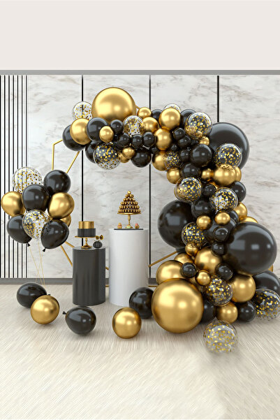 Generic 107pcs Premium Party Black Gold Balloons Set 5/10/12 Inch Sizes for B...