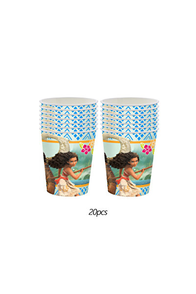 Miniso 20pcs 10/20/30/40pcs Disney Moana Party Supplies，Paper cups for Moana ...