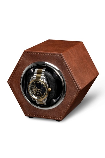 iUni iUni automatic watch winder box, Watch Winder, Eco-leather, Brown