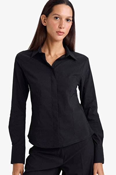 DeFacto Fitted Bengalin Black Women's Shirt I5278Az/Bk27