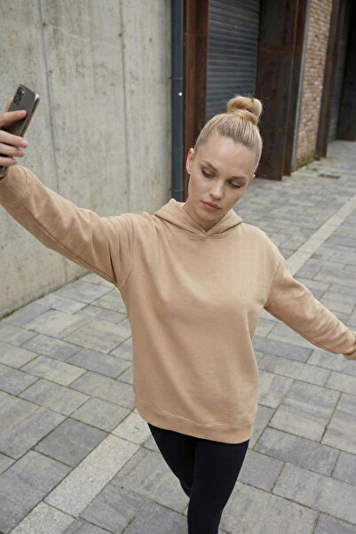 PASTELASTORE Cotton Hooded 2 Thread Spring Oversize Sweatshirt