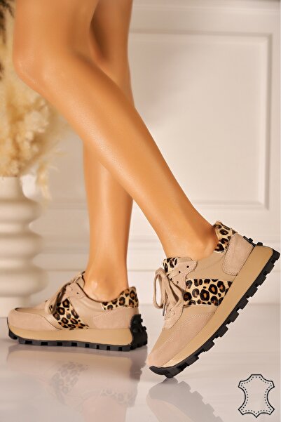 Joana Milany Suede Leather Sneakers - Khaki Size 39