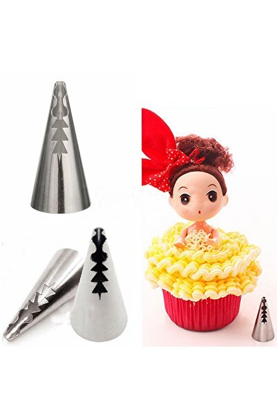 Mikasso Rus Duyu Fırfır Etek Duyu Krema Torbası Ucu Pasta Krema Sıkma Ucu Kre...