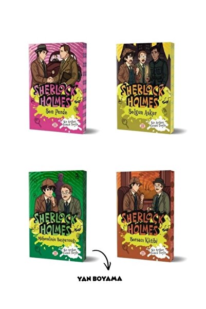 Dokuz Çoçuk Sherlock Holmes 4 Kitaplık Koleksiyon Seti - Yan Boyamalı