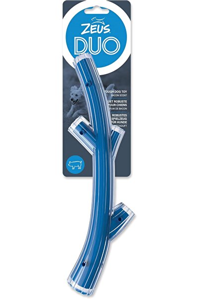 ZEUS عصا مزدوجة، 30 سم، أزرق، برائحة لحم الخنزير المقدد