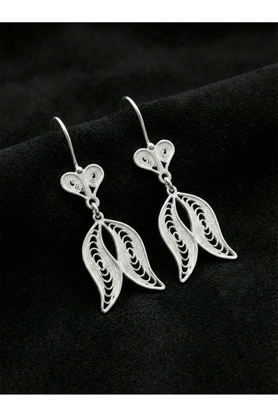 Erdobia 925 Ayar Geleneksel Telkari Elişi Sanatı Gümüş Lale Motifli Sallantıl...