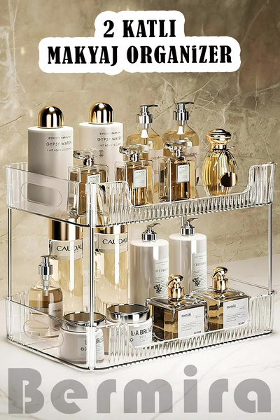 BERMİRA Home Collection 2 Katlı Çok Amaçlı Makyaj Organizeri - Takı Düzenleyi...