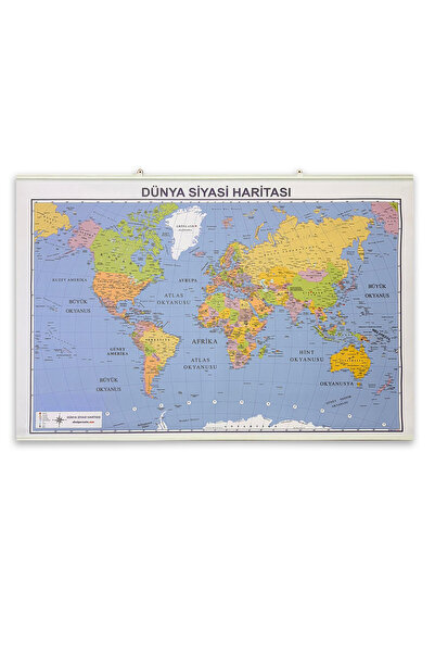 AND Dünya Siyasi Haritası - Vinil / Branda Baskı (110x74 cm)