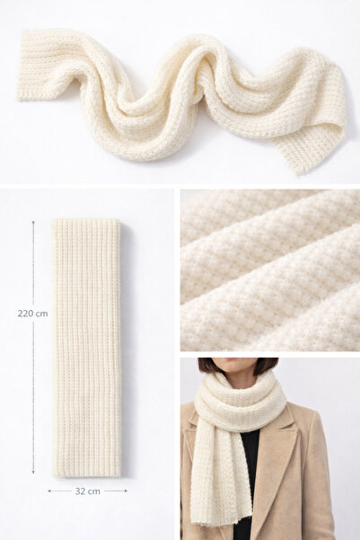 Noi Belis Thick Soft Textured Knitwear Scarf Aw25At0004