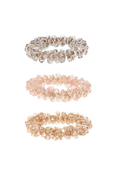 New Obsessions Set de 3 agrafe de păr elastice cu pietre de cristal