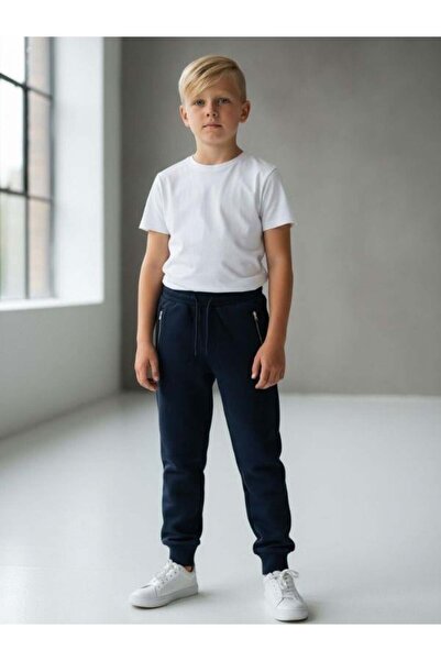 Zekids Παιδικό βαμβακερό παντελόνι αθλητικής φόρμας με μαλακή υφή και ελαστικ...