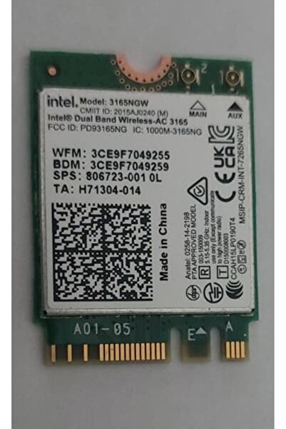 OEM Intel Dual Band Wireless-AC 3165NGW M.2 2230 Wi-Fi + Bluetooth 4.2 Laptop...