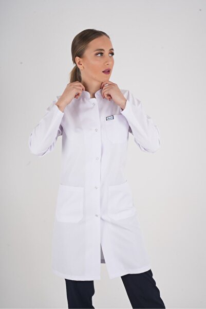 Nur Medikal Giyim Halat de doctor din alpaca, cu mânecă lungă, cu guler înalt...