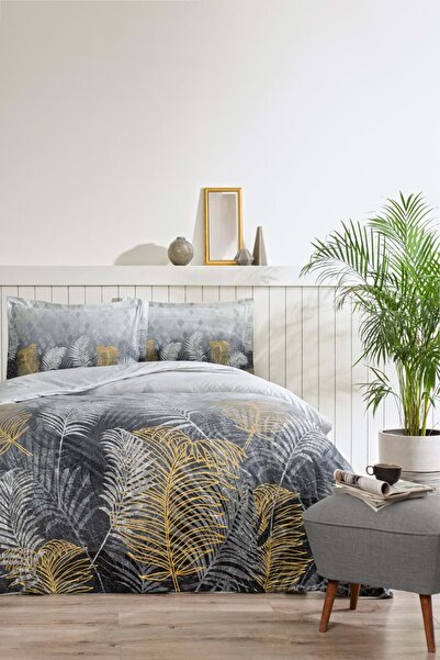 Özdilek Ranforce Çift Kişilik Nevresim Takımı-Golden Palm Gri