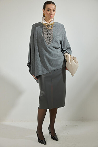 Touché Privé High Collar Reglan Knit Poncho