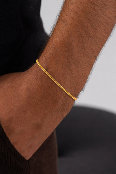 esdika 1.6MM ALTIN KAPLAMA TİLKİ KUYRUĞU GÜMÜŞ BİLEKLİK • 925 AYAR GÜMÜŞ • PR...