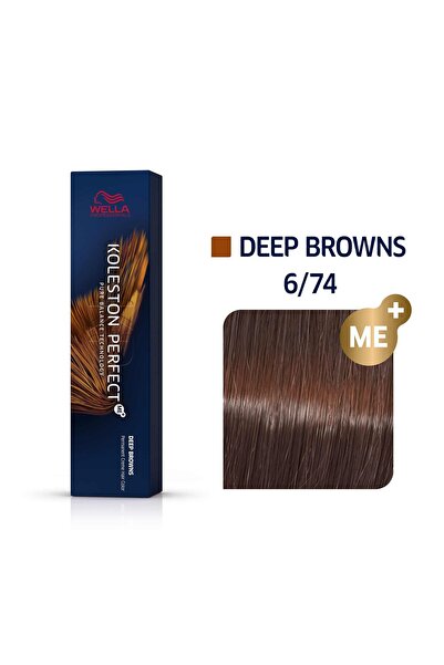 Wella Professionals , Koleston Perfect Me+, Permanent Hair Dye, 6/74 Deep Bro...
