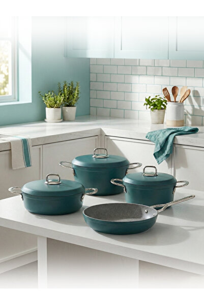 Hascevher Clarissa 7 Pcs Granit Elmas Tencere Seti (18/22Ten/26Kar/26Tv) Renk...