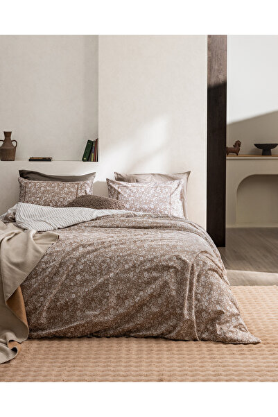 Madame Coco Suzanne Single 100% Cotton Elastic Ranforce Printed Duvet Cover S...