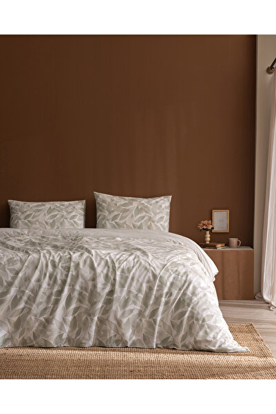 Madame Coco طقم غطاء لحاف مطبوع من القطن بنسبة 100% من Feuille - أخضر