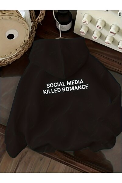 Deocept Унисекс суитшърт с качулка, джобове тип кенгуру и принт с дизайн от с...