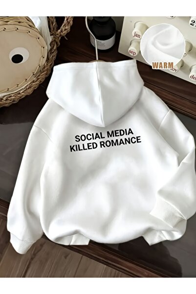 Deocept Унисекс суитшърт с качулка, джобове тип кенгуру и принт с дизайн от с...