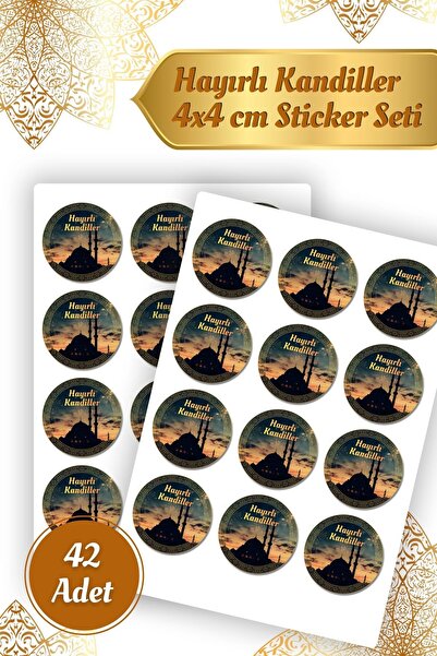 Sticker Ekspres Hayırlı Kandiller Etiketi Mübarek Günler Kandil Sticker Suya ...