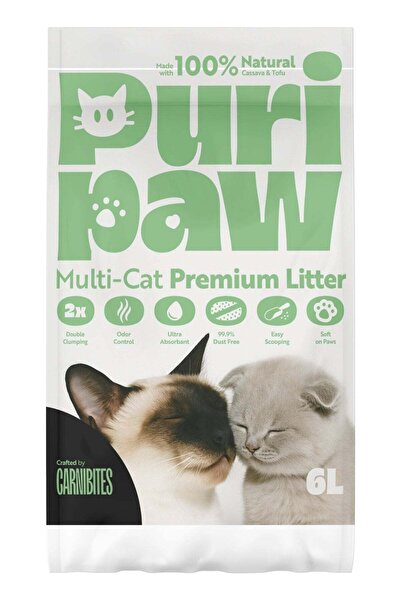 Puripaw من كارنيبايت - فضلات القطط بالكسافا والتوفو - 6 لتر