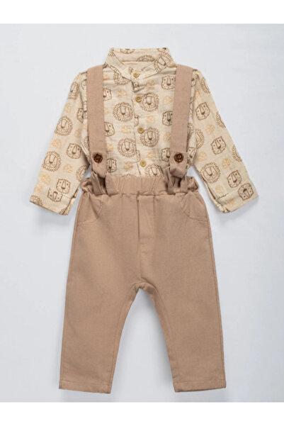 Lumbi Baby Lion Patterned Brown Men's 2-Piece Set