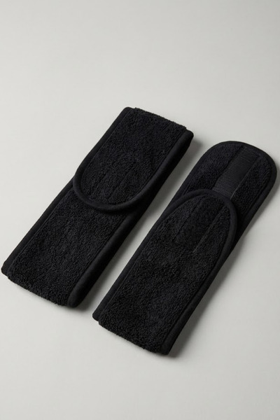 Valmia Home مجموعة من 2 عصابات رأس من القطن بنسبة 100% قابلة للتعديل بشريط في...