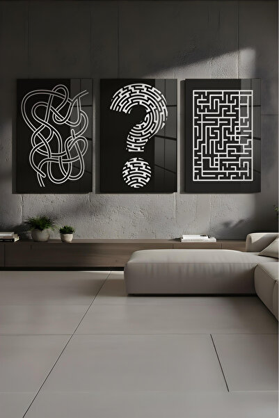 huhuli Glass 3-Piece Thinking Maze Painting Set Huhu857C