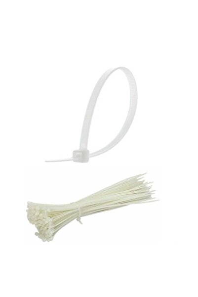 ÇEÇEN HOME (3,6x250 مم) 25 قطعة من رباط الكابلات البلاستيكي الأبيض، رباط فيلكرو