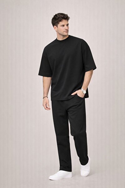 YAKAMEL Men's Summer Crew Neck Sports and Casual Set