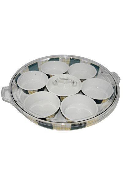 Breakfast Acrylic breakfast serving tray, 7 bowls