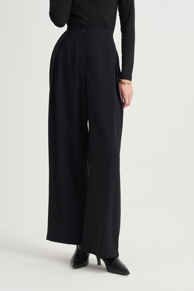 VESNA Pileli Dökümlü Dokulu Pantolon