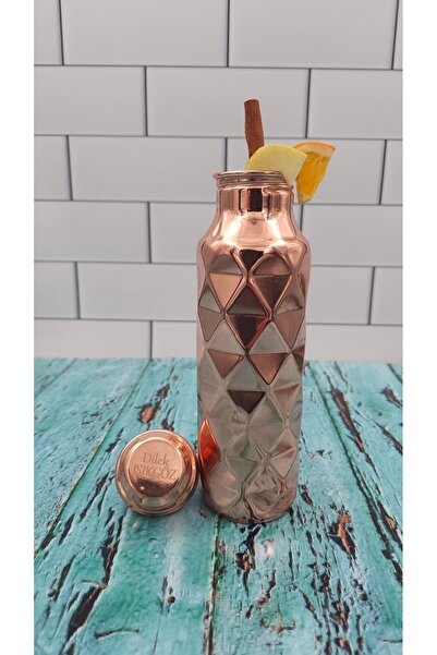 ERİZA KİŞİYE ÖZEL HAZIRLANABİLEN İÇİ KALAYLI BAKIR SU MATARASI