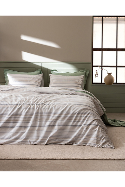 Madame Coco Thayer King Size 100% Cotton Ranforce Printed Duvet Cover Set - B...