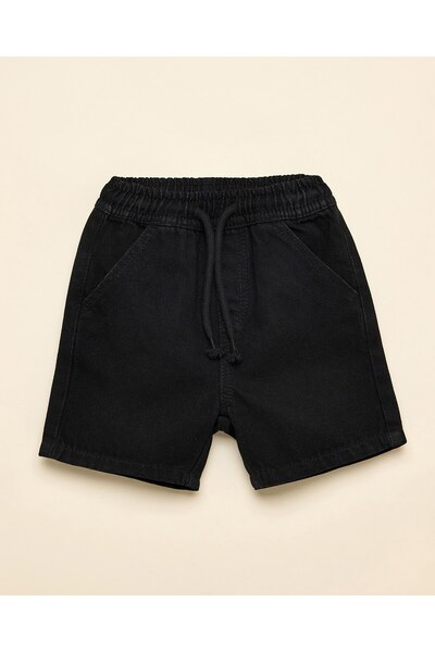 R&B Washed Denim Shorts with Drawstring Waist