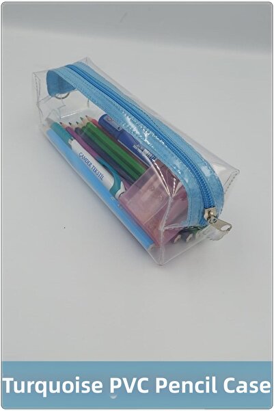 çamdertekstil Διαφανής θήκη στυλό από PVC με ένα θήκη, διαφανής τιρκουάζ θήκη...